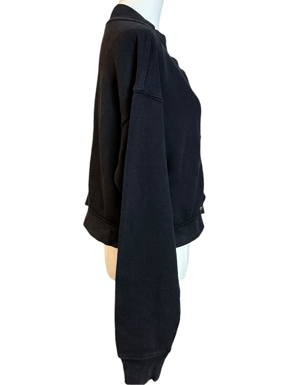 Free People Grace Cardi in Black Large  NWT Cardigan Sweatshirt Sweater Preppy - Picture 8 of 12